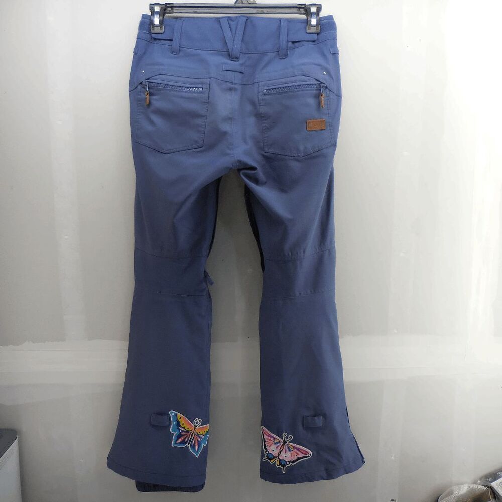 ROXY Womens Med Snow Pants Dry Flight 15K‎ Insulated Blue Flowers & Butterflies